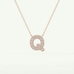 0.268 CT Round Lab-Grown Diamond Q Initial Necklace 7