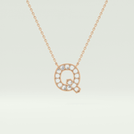 0.268 CT Round Lab-Grown Diamond Q Initial Necklace 6