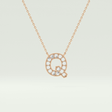 0.268 CT Round Lab-Grown Diamond Q Initial Necklace 6