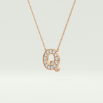 0.268 CT Round Lab-Grown Diamond Q Initial Necklace 8