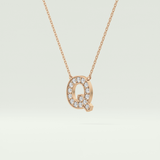 0.268 CT Round Lab-Grown Diamond Q Initial Necklace 8