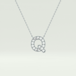 0.268 CT Round Lab-Grown Diamond Q Initial Necklace 11