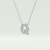 0.268 CT Round Lab-Grown Diamond Q Initial Necklace 13