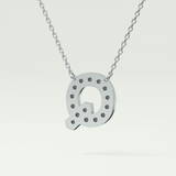 0.268 CT Round Lab-Grown Diamond Q Initial Necklace 15