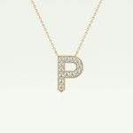 0.39 CT Round Lab-Grown Diamond P Initial Necklace 1