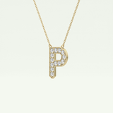 0.39 CT Round Lab-Grown Diamond P Initial Necklace 3