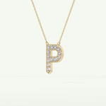 0.39 CT Round Lab-Grown Diamond P Initial Necklace 5