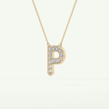 0.39 CT Round Lab-Grown Diamond P Initial Necklace 5