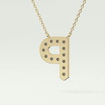 0.39 CT Round Lab-Grown Diamond P Initial Necklace 6