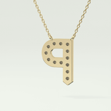 0.39 CT Round Lab-Grown Diamond P Initial Necklace 6
