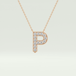 0.39 CT Round Lab-Grown Diamond P Initial Necklace 7