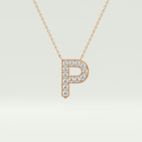 0.39 CT Round Lab-Grown Diamond P Initial Necklace 7
