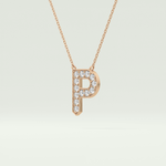0.39 CT Round Lab-Grown Diamond P Initial Necklace 9