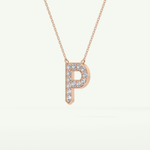 0.39 CT Round Lab-Grown Diamond P Initial Necklace 11