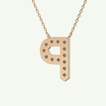 0.39 CT Round Lab-Grown Diamond P Initial Necklace 12