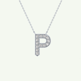 0.39 CT Round Lab-Grown Diamond P Initial Necklace 14