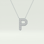 0.39 CT Round Lab-Grown Diamond P Initial Necklace 13
