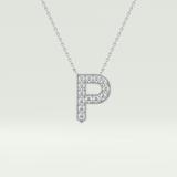 0.39 CT Round Lab-Grown Diamond P Initial Necklace 13