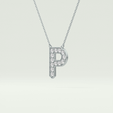 0.39 CT Round Lab-Grown Diamond P Initial Necklace 15
