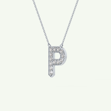 0.39 CT Round Lab-Grown Diamond P Initial Necklace 17
