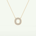 0.22 CT Round Lab-Grown Diamond O Initial Necklace 2