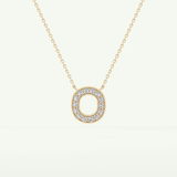 0.22 CT Round Lab-Grown Diamond O Initial Necklace 2