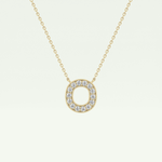 0.22 CT Round Lab-Grown Diamond O Initial Necklace 1
