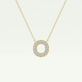 0.22 CT Round Lab-Grown Diamond O Initial Necklace 1