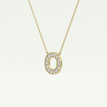 0.22 CT Round Lab-Grown Diamond O Initial Necklace 3