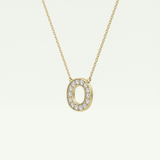 0.22 CT Round Lab-Grown Diamond O Initial Necklace 3