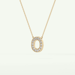 0.22 CT Round Lab-Grown Diamond O Initial Necklace 5