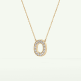 0.22 CT Round Lab-Grown Diamond O Initial Necklace 5
