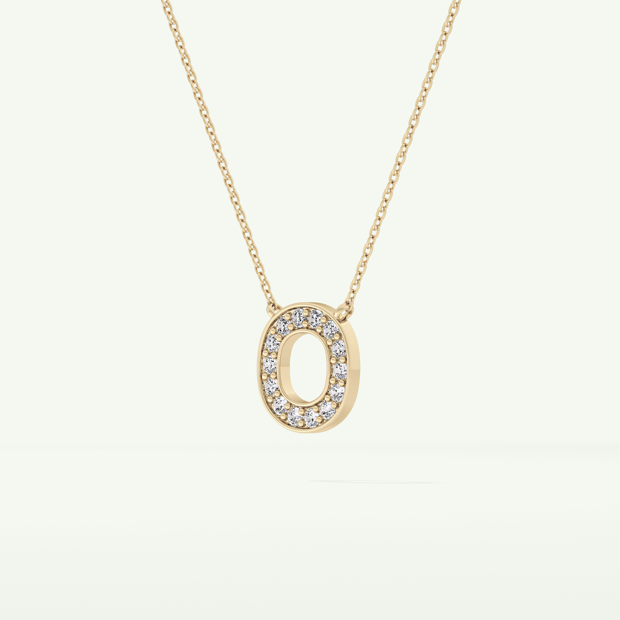 0.22 CT Round Lab-Grown Diamond O Initial Necklace 5
