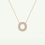 0.22 CT Round Lab-Grown Diamond O Initial Necklace 9