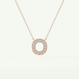 0.22 CT Round Lab-Grown Diamond O Initial Necklace 9