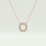 0.22 CT Round Lab-Grown Diamond O Initial Necklace 8