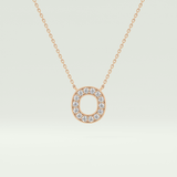 0.22 CT Round Lab-Grown Diamond O Initial Necklace 8