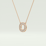 0.22 CT Round Lab-Grown Diamond O Initial Necklace 10