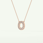 0.22 CT Round Lab-Grown Diamond O Initial Necklace 12