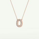 0.22 CT Round Lab-Grown Diamond O Initial Necklace 12