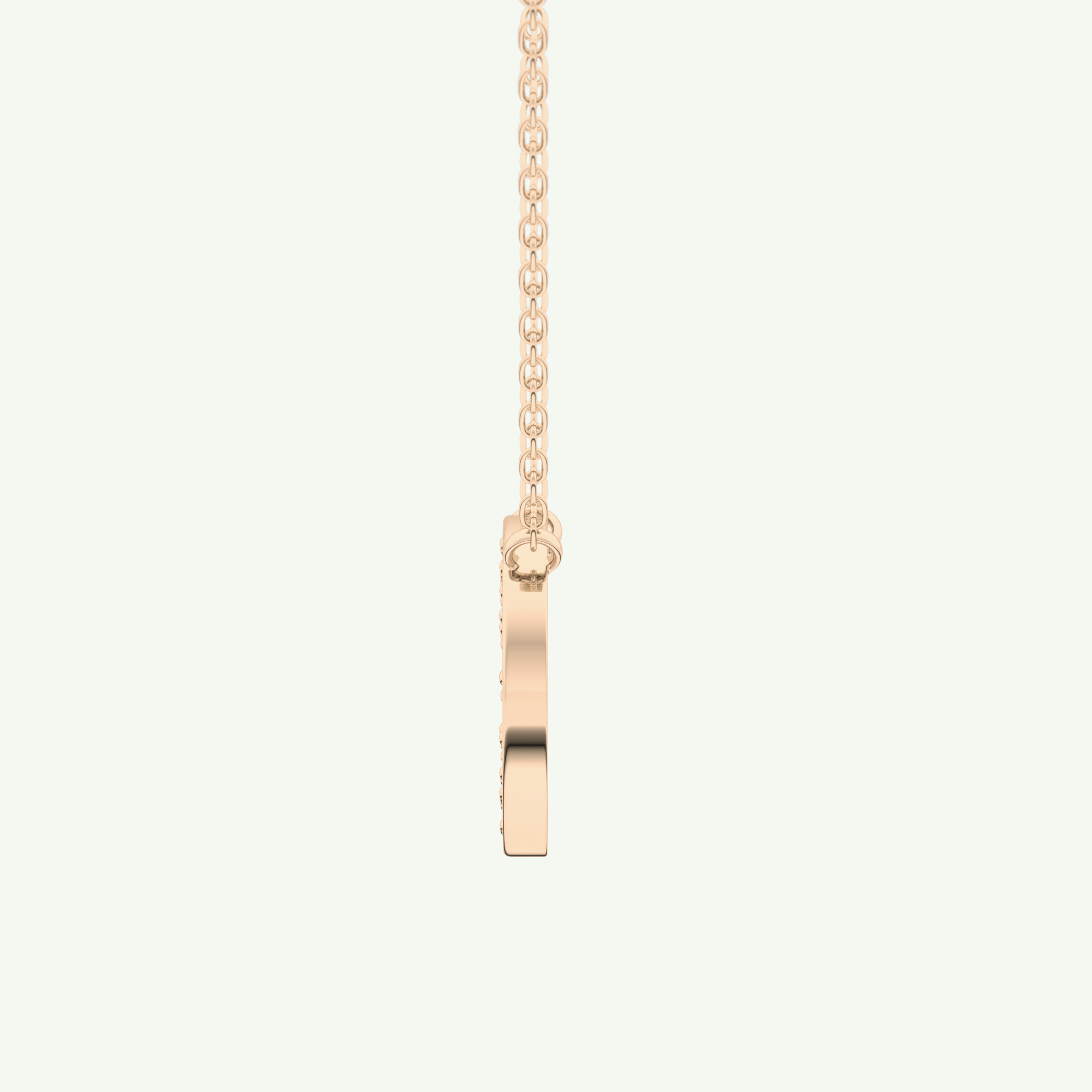 0.22 CT Round Lab-Grown Diamond O Initial Necklace 11