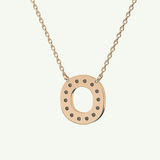 0.22 CT Round Lab-Grown Diamond O Initial Necklace 13