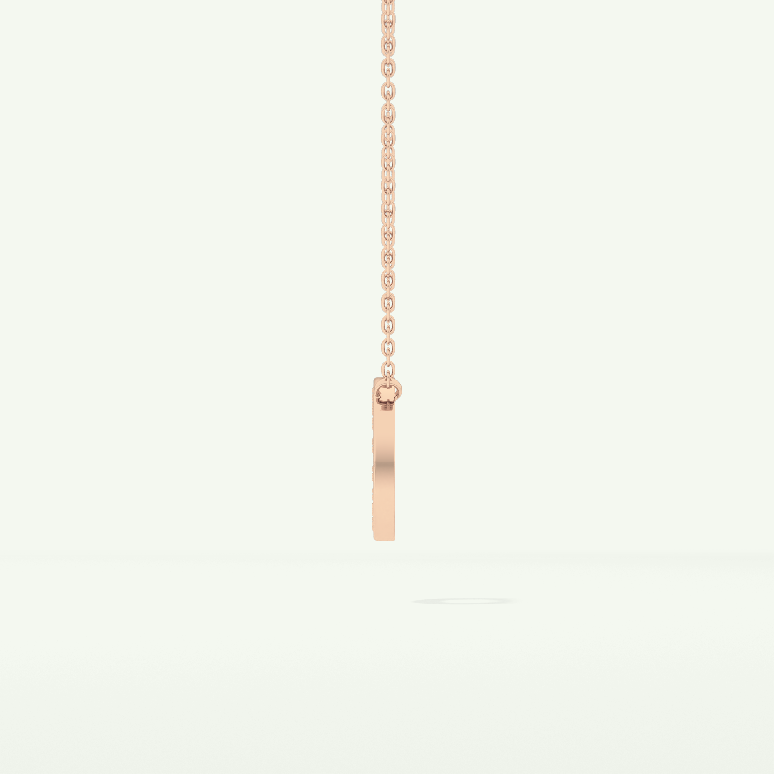 0.22 CT Round Lab-Grown Diamond O Initial Necklace 14