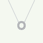 0.22 CT Round Lab-Grown Diamond O Initial Necklace 16
