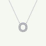 0.22 CT Round Lab-Grown Diamond O Initial Necklace 16