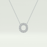 0.22 CT Round Lab-Grown Diamond O Initial Necklace 15