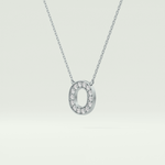 0.22 CT Round Lab-Grown Diamond O Initial Necklace 17