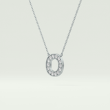 0.22 CT Round Lab-Grown Diamond O Initial Necklace 17