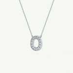 0.22 CT Round Lab-Grown Diamond O Initial Necklace 19