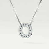 0.22 CT Round Lab-Grown Diamond O Initial Necklace 20